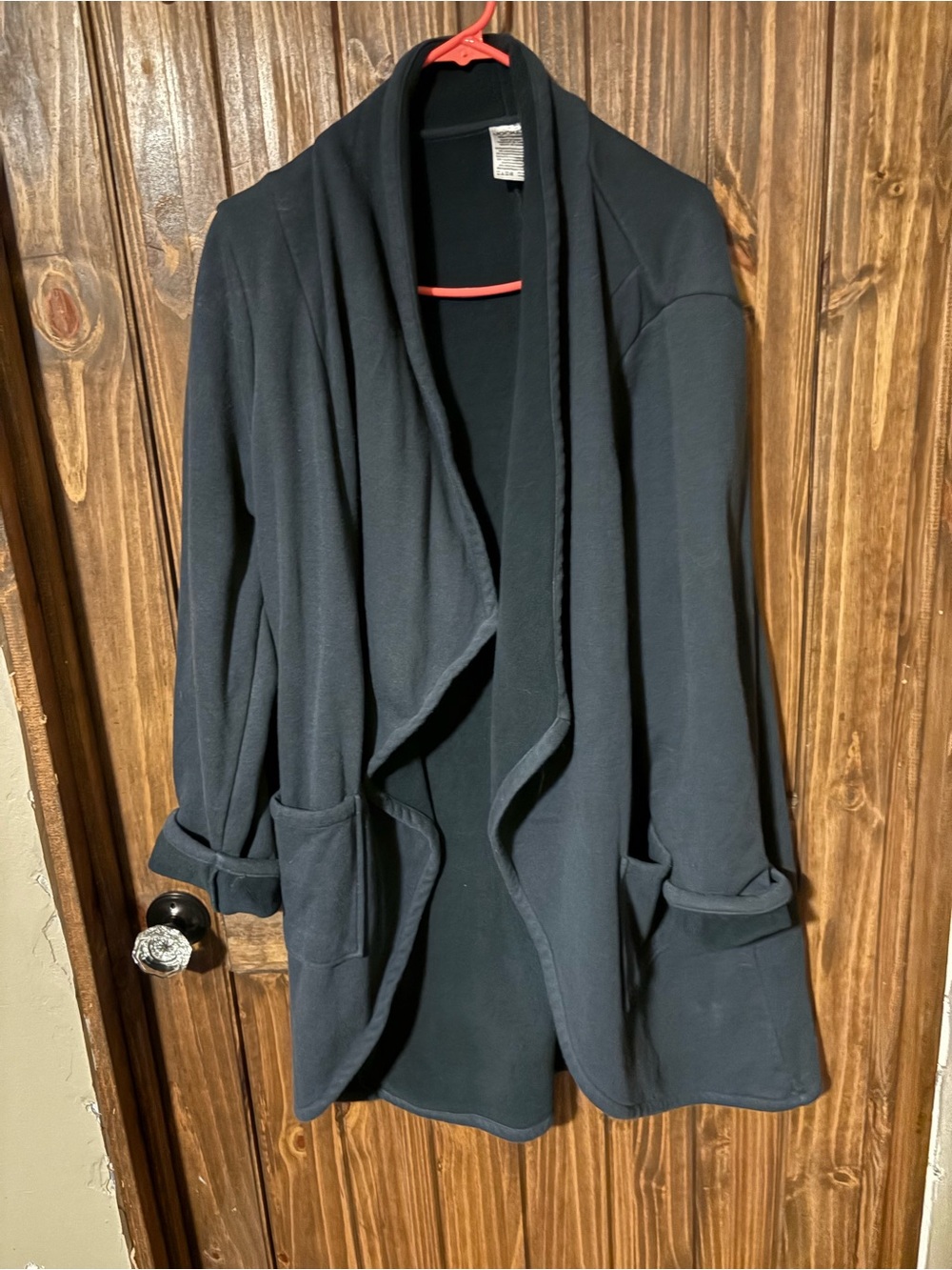 Jockey Draped Open-Front Blazer Jacket in Black